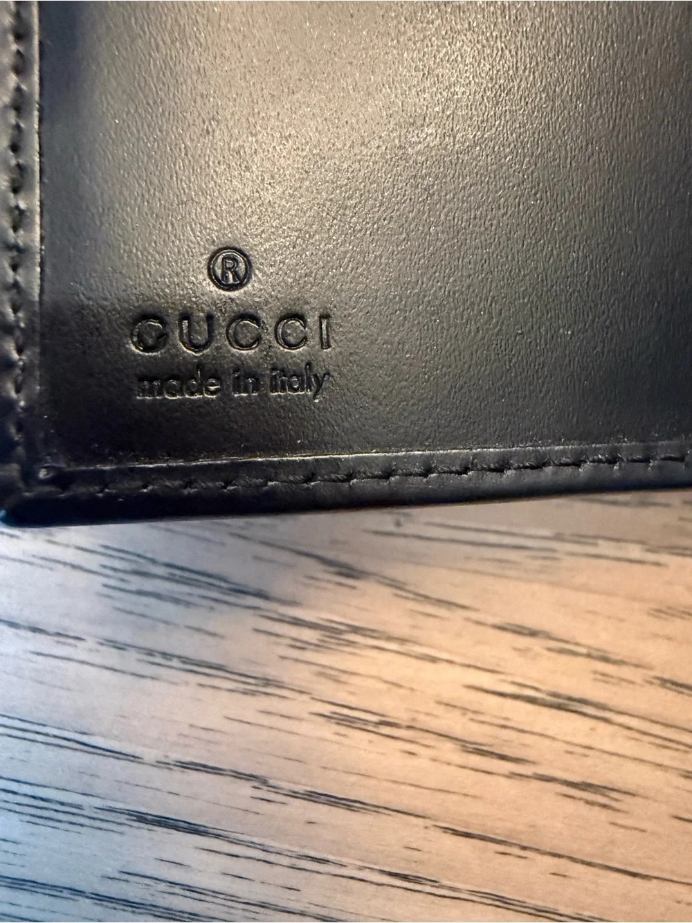 Gucci Jackie 1961 Trifold Black Leather Wallet with Silver Tone Hardware